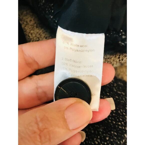 AKRIS Punto Blazer Jacket Wool Tweed Faux Leather Trim Knit Combo, 10 - Picture 9 of 12